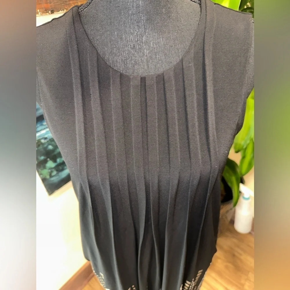 Calvin Klein Minimalist Glam Studded Pleated Shift Dress - Picture 6 of 11